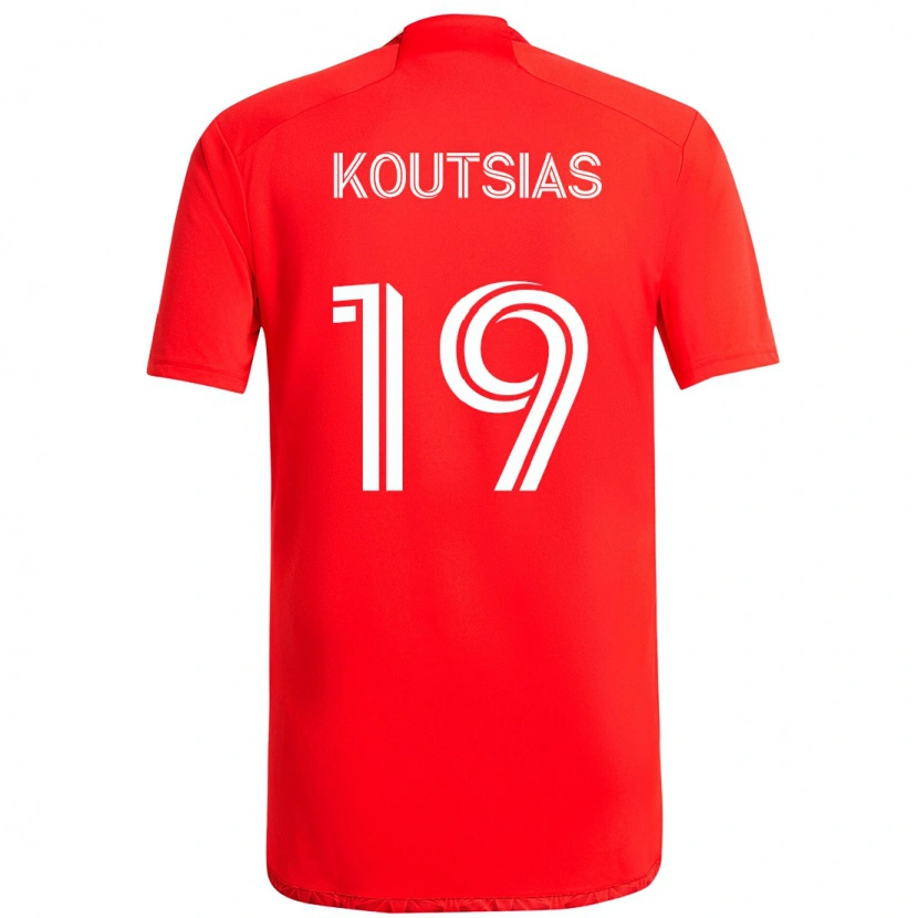 Danxen Homem Camisola Georgios Koutsias #19 Vermelho Branco Principal 2025/26 Camisa