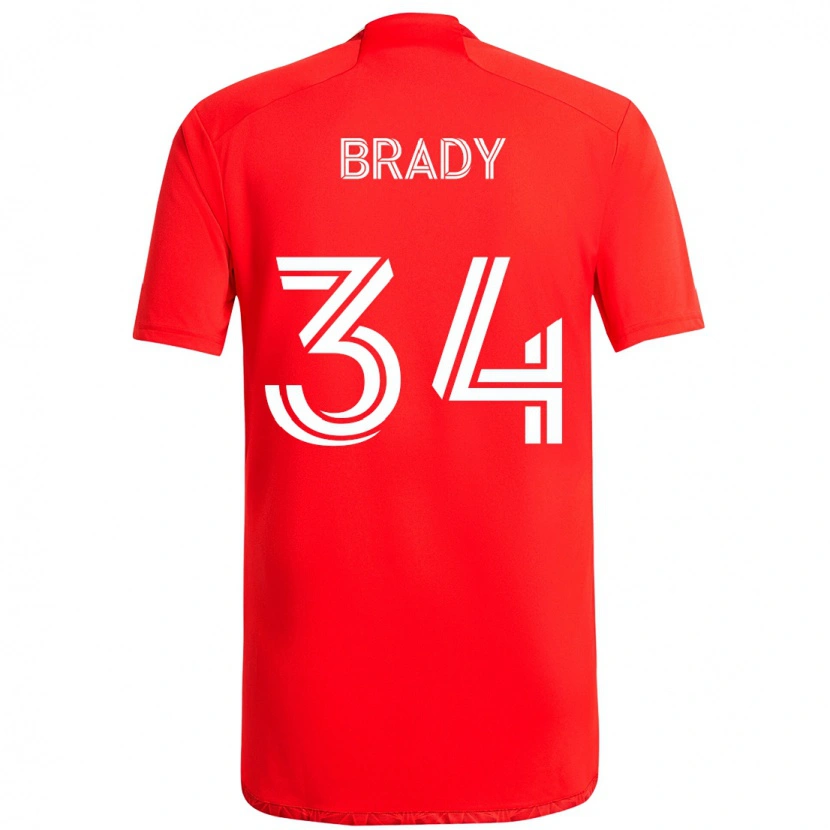 Danxen Homem Camisola Chris Brady #34 Vermelho Branco Principal 2025/26 Camisa