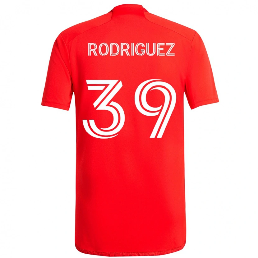 Danxen Homem Camisola Allan Rodriguez #39 Vermelho Branco Principal 2025/26 Camisa