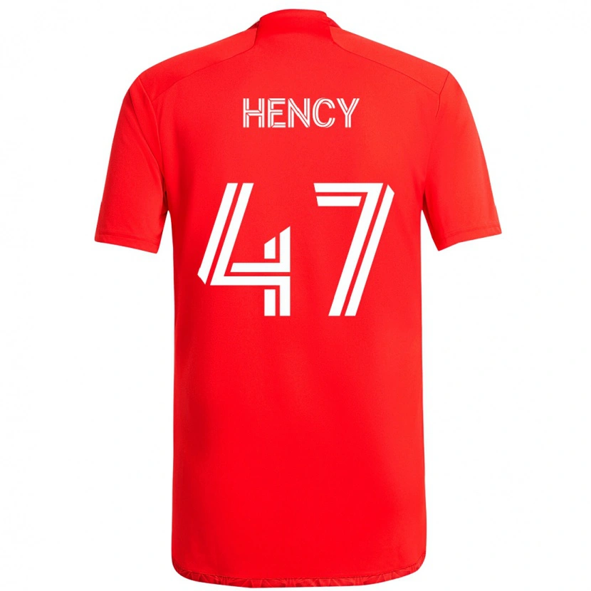 Danxen Homem Camisola Billy Hency #47 Vermelho Branco Principal 2025/26 Camisa