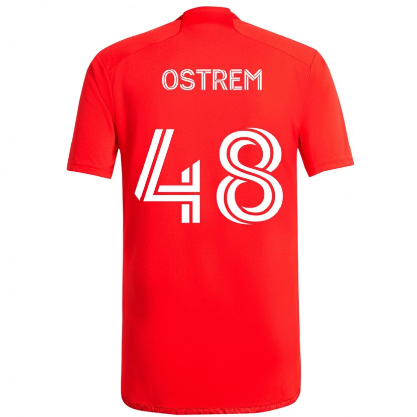 Danxen Homem Camisola Charlie Ostrem #48 Vermelho Branco Principal 2025/26 Camisa