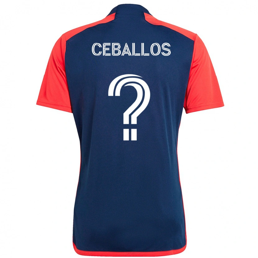 Danxen Homem Camisola Brayan Ceballos #0 Azul Vermelho Principal 2025/26 Camisa
