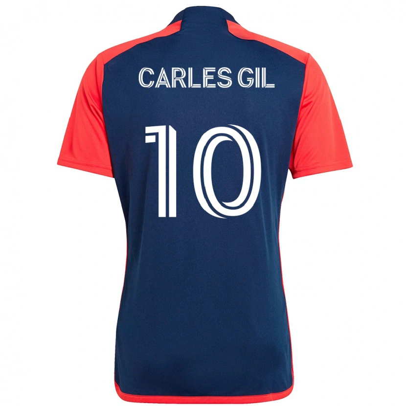 Danxen Homem Camisola Carles Gil #10 Azul Vermelho Principal 2025/26 Camisa