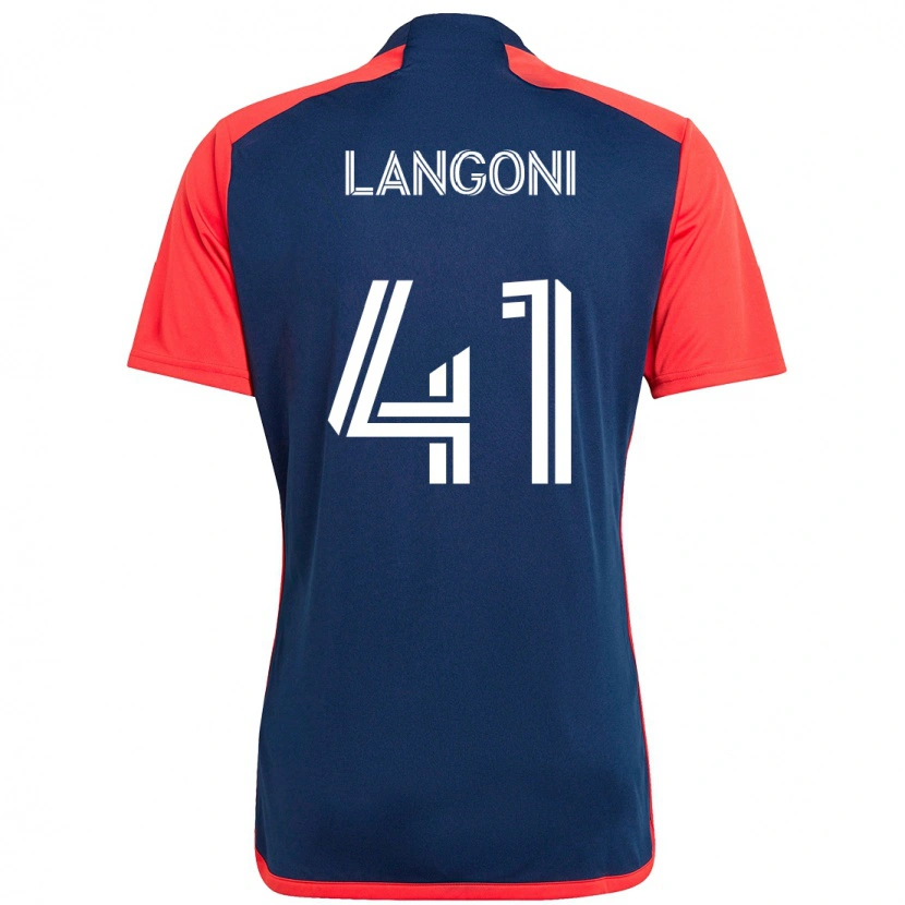 Danxen Homem Camisola Luca Langoni #41 Azul Vermelho Principal 2025/26 Camisa