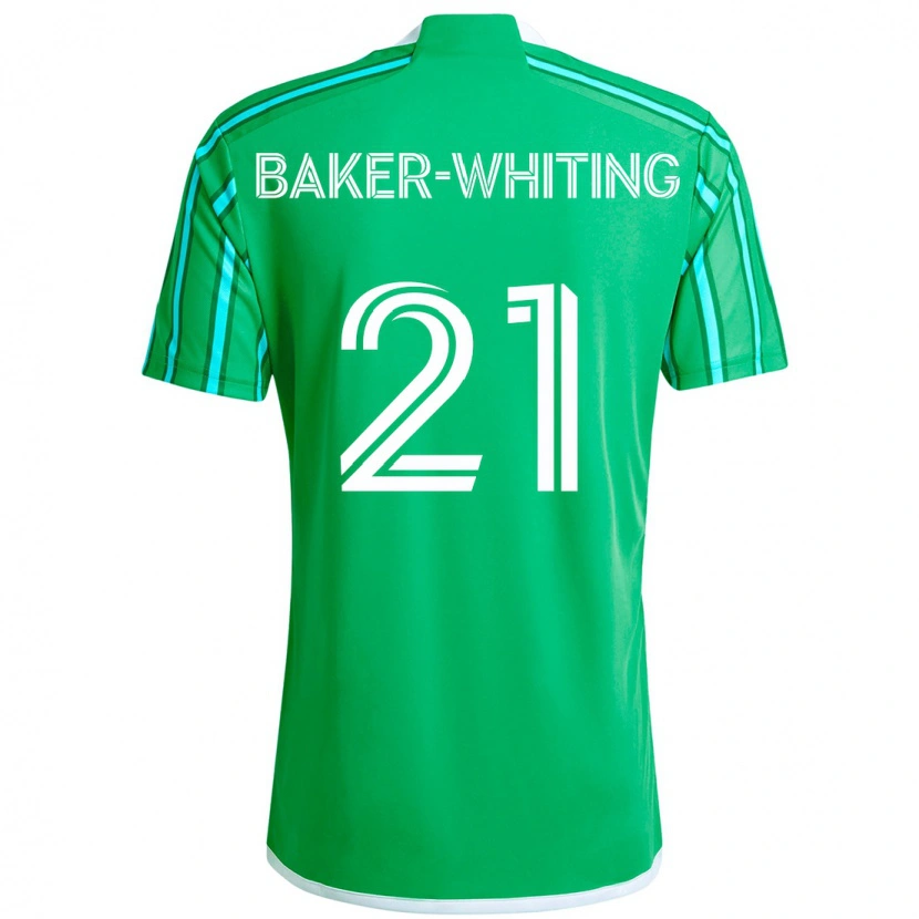 Danxen Homem Camisola Reed Baker-Whiting #21 Verde Branco Principal 2025/26 Camisa