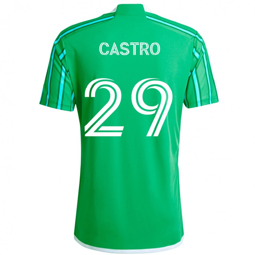 Danxen Homem Camisola Jacob Castro #29 Verde Branco Principal 2025/26 Camisa