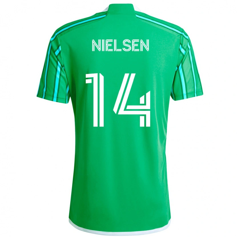 Danxen Homem Camisola Taylor Nielsen #14 Verde Branco Principal 2025/26 Camisa