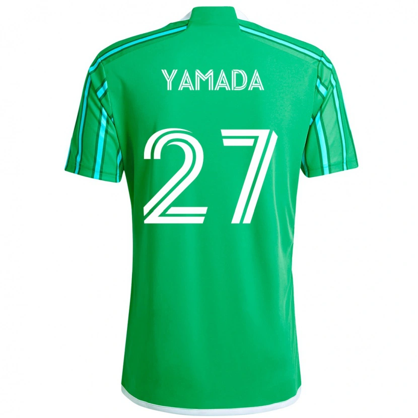 Danxen Homem Camisola Hikari Yamada #27 Verde Branco Principal 2025/26 Camisa
