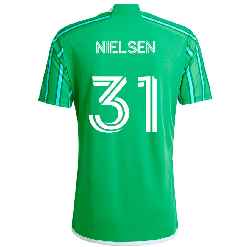 Danxen Homem Camisola Madeline Nielsen #31 Verde Branco Principal 2025/26 Camisa