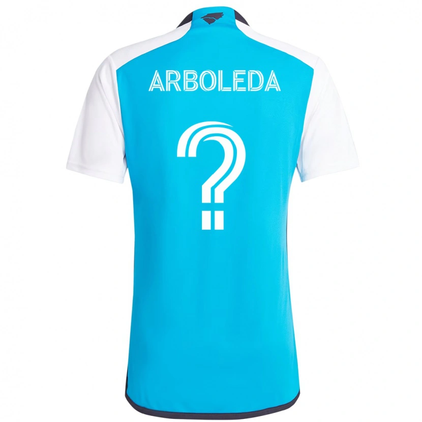 Danxen Homem Camisola Jeyden Arboleda #0 Azul Celeste Branco Principal 2025/26 Camisa