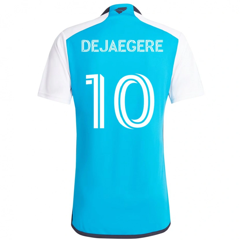 Danxen Homem Camisola Brecht Dejaegere #10 Azul Celeste Branco Principal 2025/26 Camisa