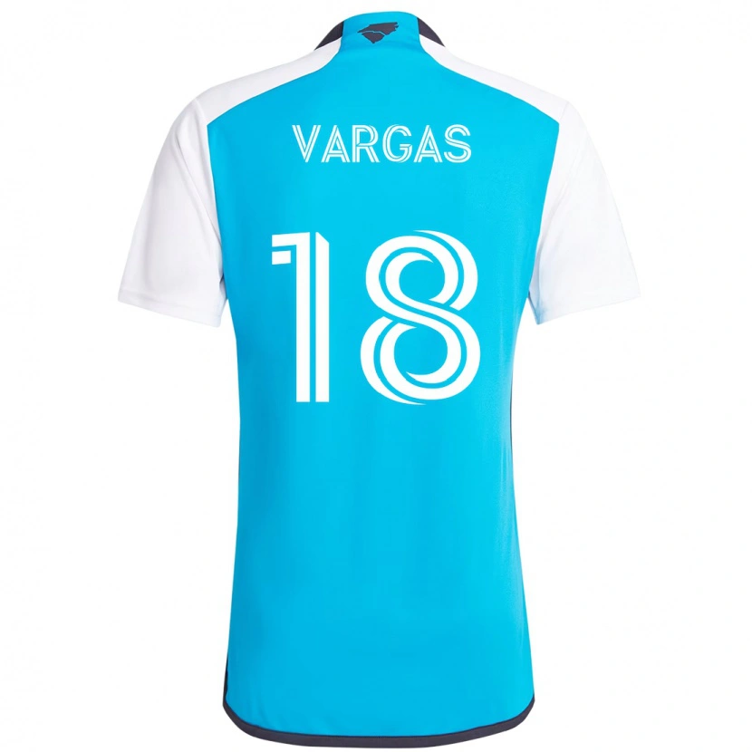 Danxen Homem Camisola Kerwin Vargas #18 Azul Celeste Branco Principal 2025/26 Camisa