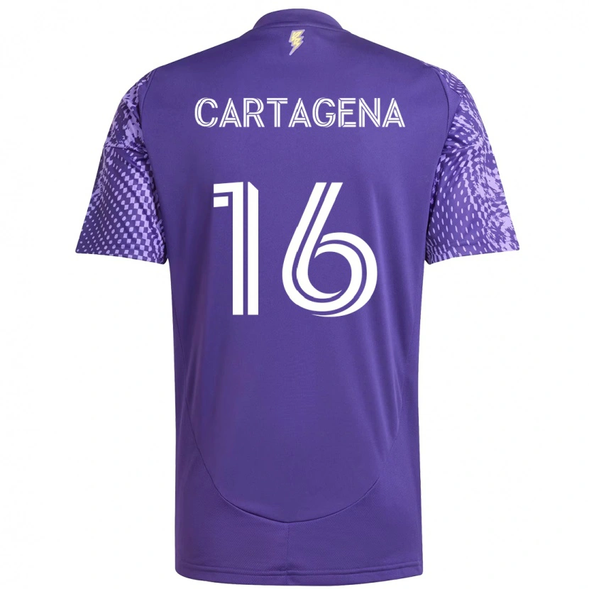 Danxen Homem Camisola Wilder Cartagena #16 Roxo Branco Principal 2025/26 Camisa