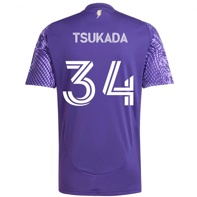 Danxen Homem Camisola Yutaro Tsukada #34 Roxo Branco Principal 2025/26 Camisa