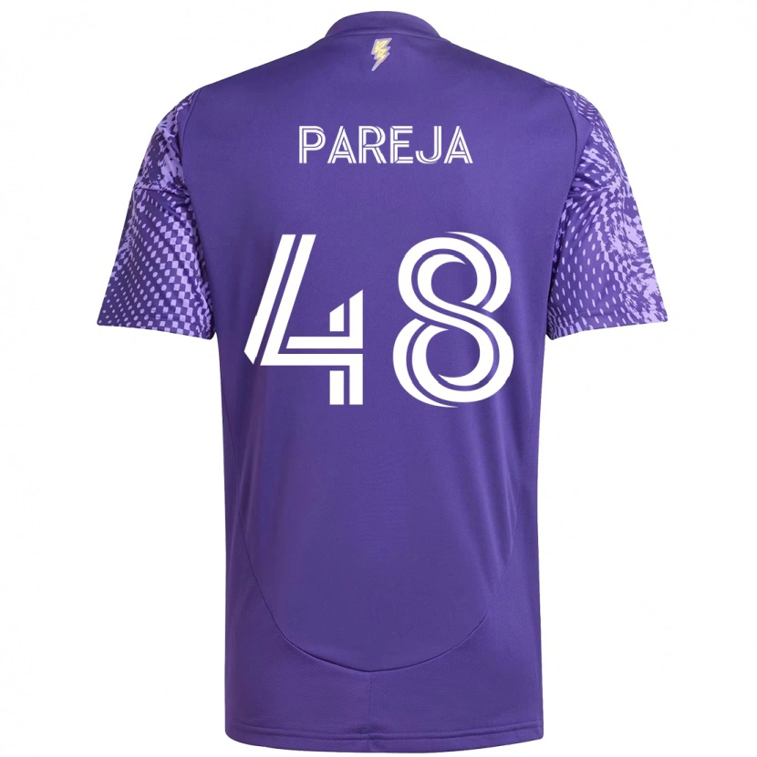 Danxen Homem Camisola Diego Pareja #48 Roxo Branco Principal 2025/26 Camisa
