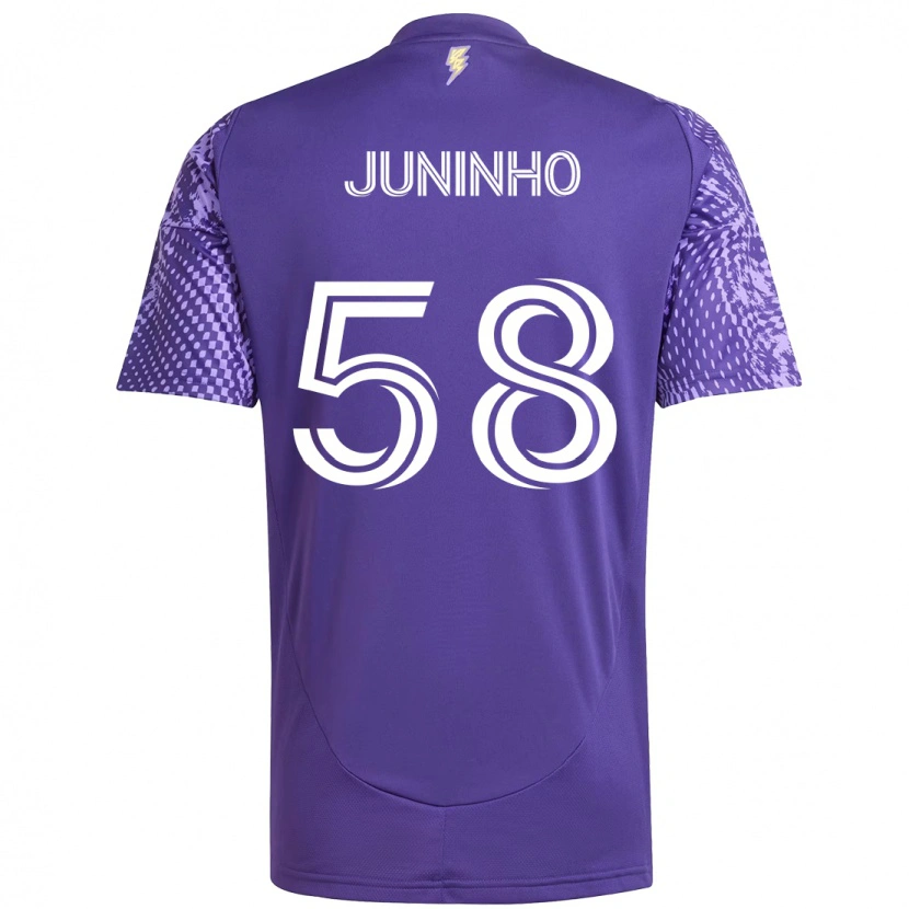 Danxen Homem Camisola Juninho #58 Roxo Branco Principal 2025/26 Camisa