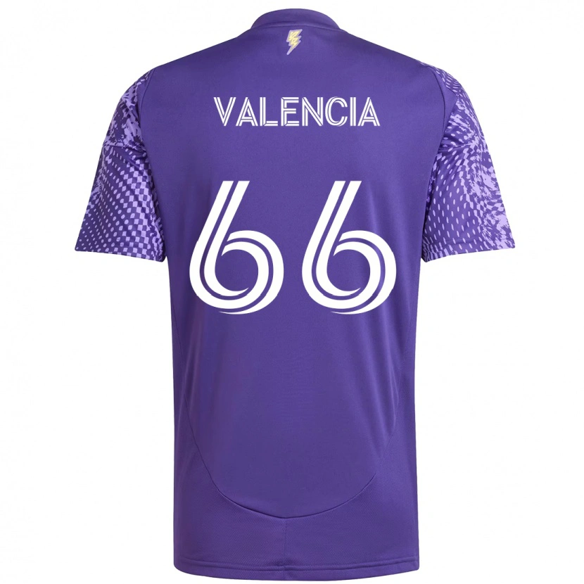Danxen Homem Camisola Yeiler Valencia #66 Roxo Branco Principal 2025/26 Camisa