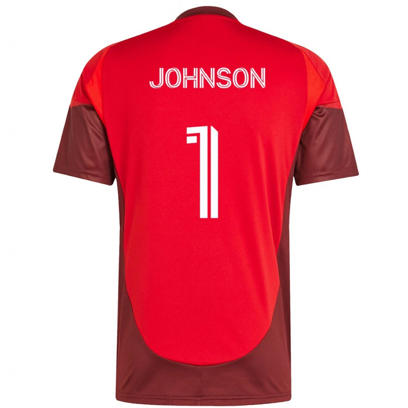 Danxen Homem Camisola Sean Johnson #1 Vermelho Branco Principal 2025/26 Camisa