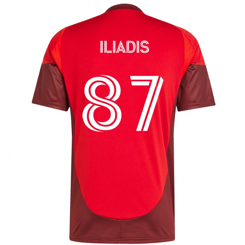 Danxen Homem Camisola Costa Iliadis #87 Vermelho Branco Principal 2025/26 Camisa
