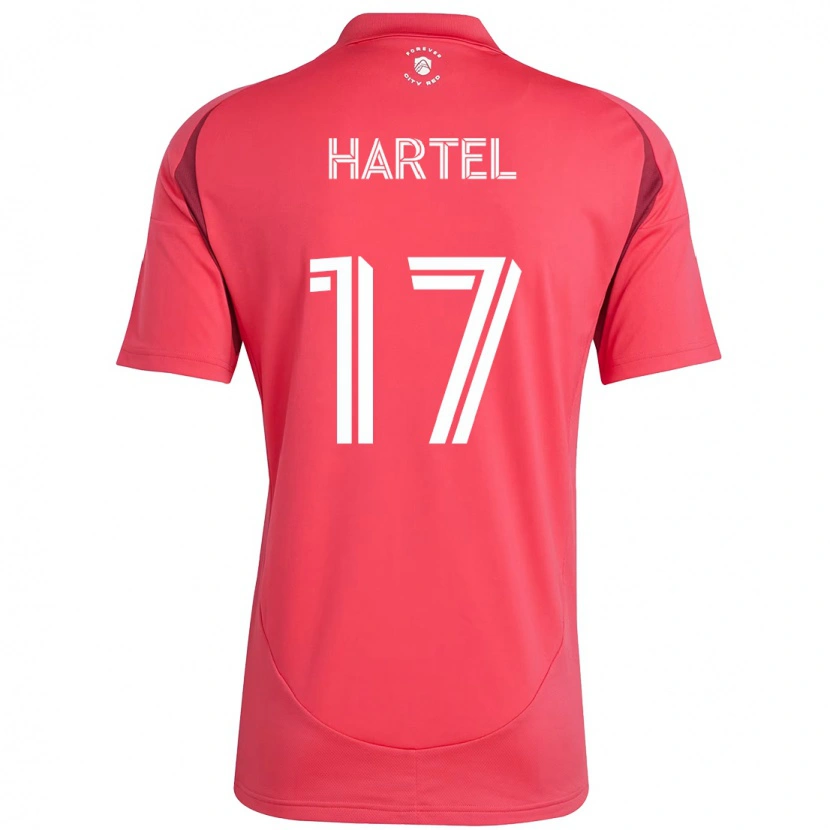 Danxen Homem Camisola Marcel Hartel #17 Magenta Branco Principal 2025/26 Camisa