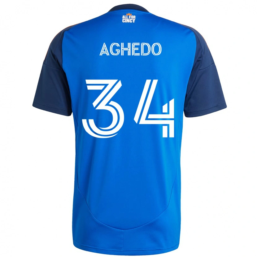 Danxen Homem Camisola London Aghedo #34 Azul Escuro Laranja Principal 2025/26 Camisa