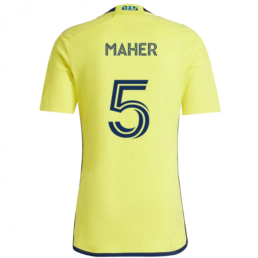 Danxen Homem Camisola Jack Maher #5 Amarelo Azul Marinho Principal 2025/26 Camisa
