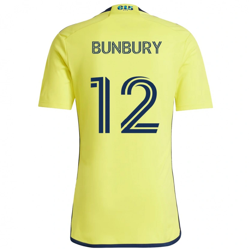 Danxen Homem Camisola Teal Bunbury #12 Amarelo Azul Marinho Principal 2025/26 Camisa