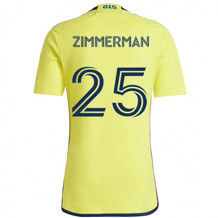 Danxen Homem Camisola Walker Zimmerman #25 Amarelo Azul Marinho Principal 2025/26 Camisa