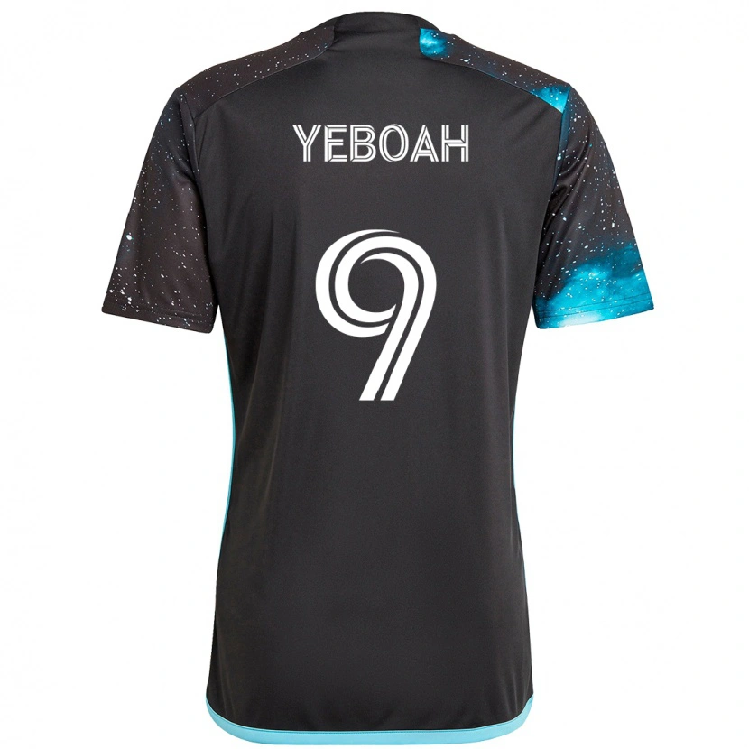 Danxen Homem Camisola Kelvin Yeboah #9 Preto Azul Principal 2025/26 Camisa