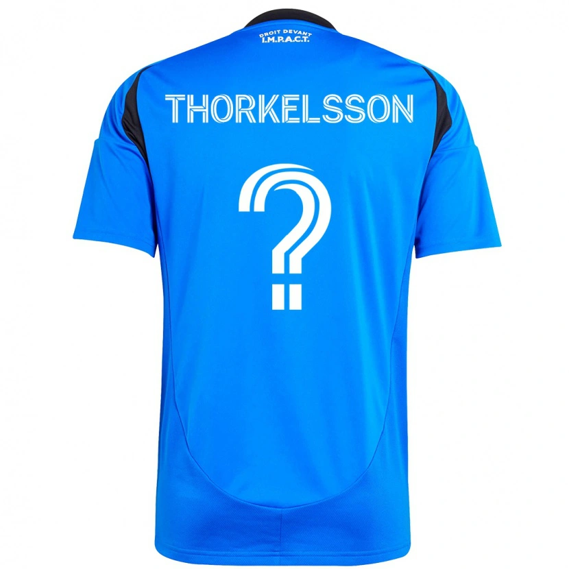 Danxen Homem Camisola Róbert Orri Thorkelsson #0 Azul Escuro Preto Principal 2025/26 Camisa