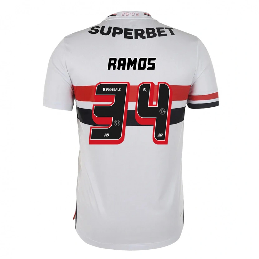 Danxen Homem Camisola Raí Ramos #34 Vermelho Preto Branco Principal 2025/26 Camisa