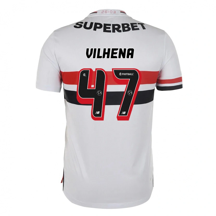 Danxen Homem Camisola Pedro Vilhena #47 Vermelho Preto Branco Principal 2025/26 Camisa