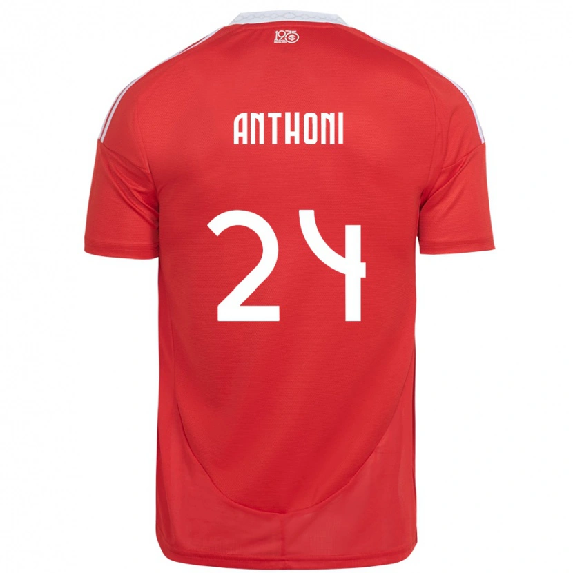 Danxen Homem Camisola Anthoni #24 Vermelho Branco Principal 2025/26 Camisa