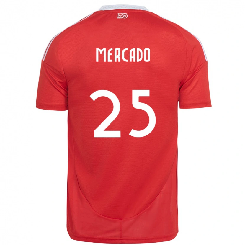 Danxen Homem Camisola Gabriel Mercado #25 Vermelho Branco Principal 2025/26 Camisa