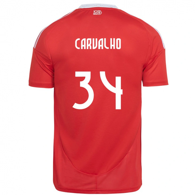 Danxen Homem Camisola Gabriel Carvalho #34 Vermelho Branco Principal 2025/26 Camisa