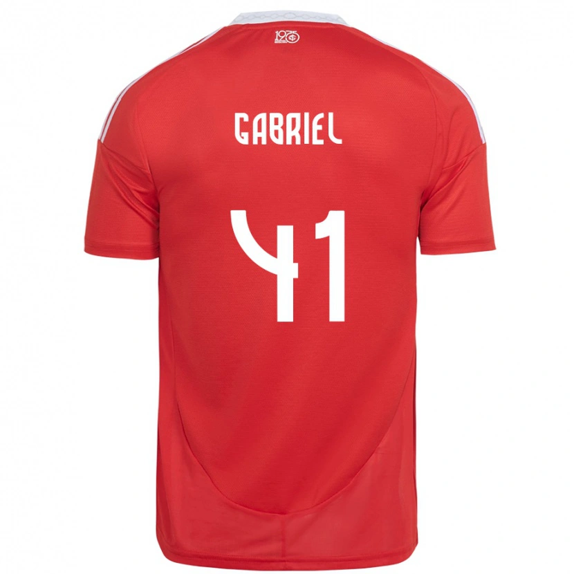 Danxen Homem Camisola Victor Gabriel #41 Vermelho Branco Principal 2025/26 Camisa