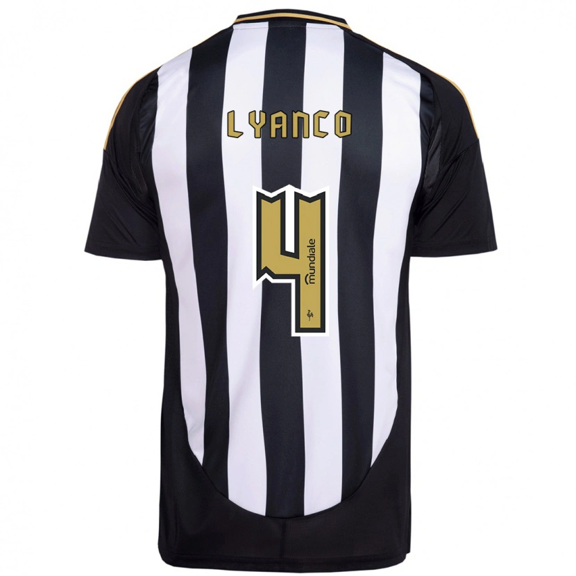 Danxen Homem Camisola Lyanco #4 Branco Preto Principal 2025/26 Camisa