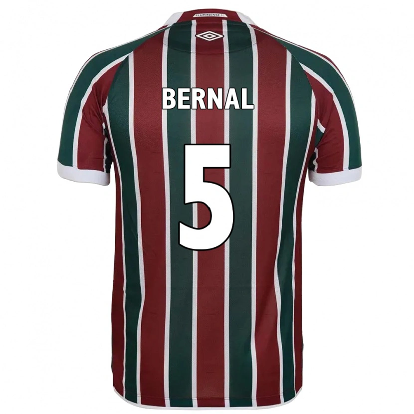 Danxen Homem Camisola Facundo Bernal #5 Verde Bordô Branco Principal 2025/26 Camisa