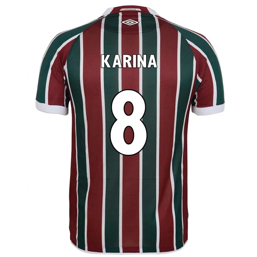 Danxen Homem Camisola Karina #8 Verde Bordô Branco Principal 2025/26 Camisa