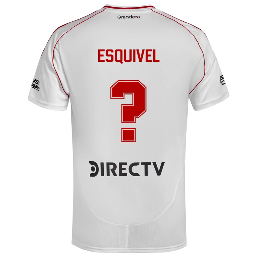 Danxen Homem Camisola Felipe Esquivel #0 Branco Vermelho Principal 2025/26 Camisa