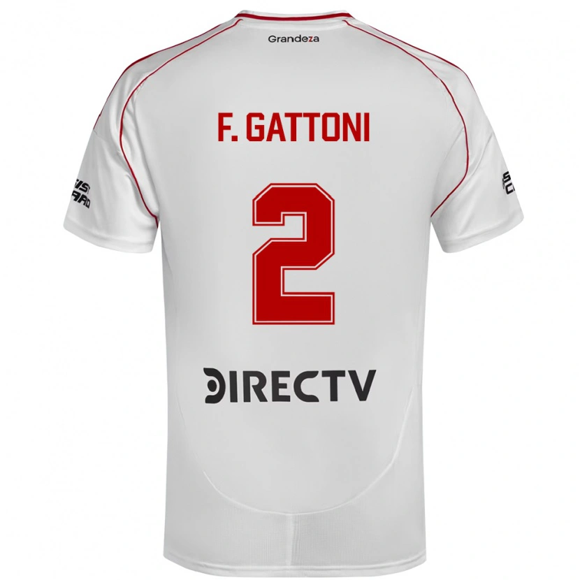 Danxen Homem Camisola Federico Gattoni #2 Branco Vermelho Principal 2025/26 Camisa