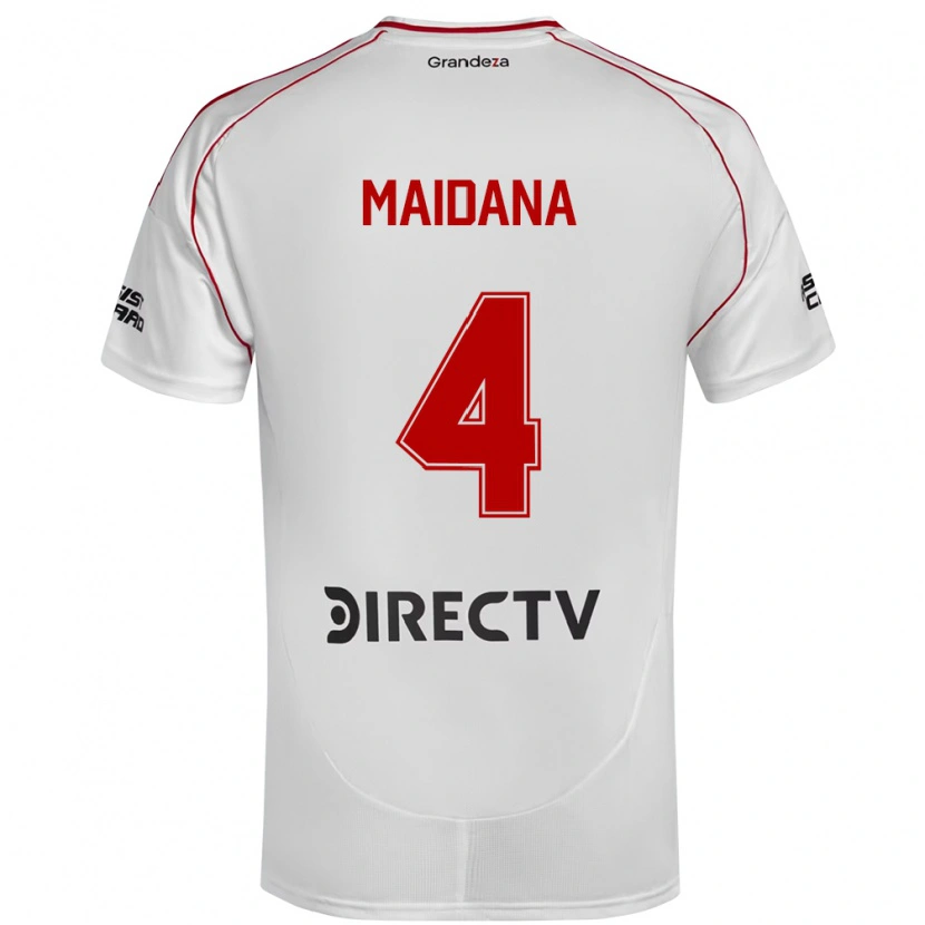 Danxen Homem Camisola Jonatan Maidana #4 Branco Vermelho Principal 2025/26 Camisa