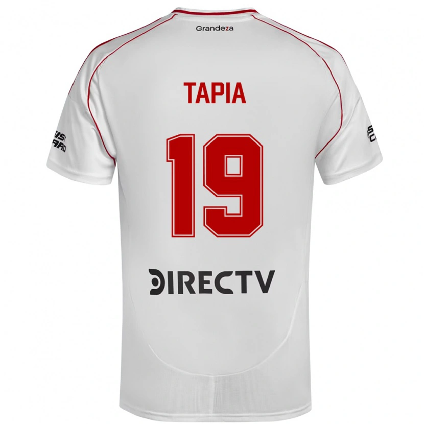 Danxen Homem Camisola Gonzalo Tapia #19 Branco Vermelho Principal 2025/26 Camisa