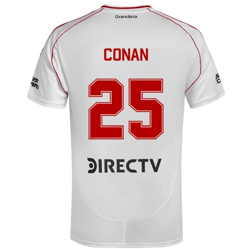 Danxen Homem Camisola Conan Ledesma #25 Branco Vermelho Principal 2025/26 Camisa