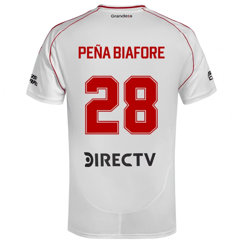 Danxen Homem Camisola Felipe Pena Biafore #28 Branco Vermelho Principal 2025/26 Camisa
