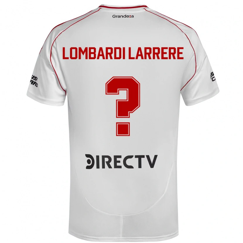 Danxen Homem Camisola Delfina Lombardi Larrere #0 Branco Vermelho Principal 2025/26 Camisa