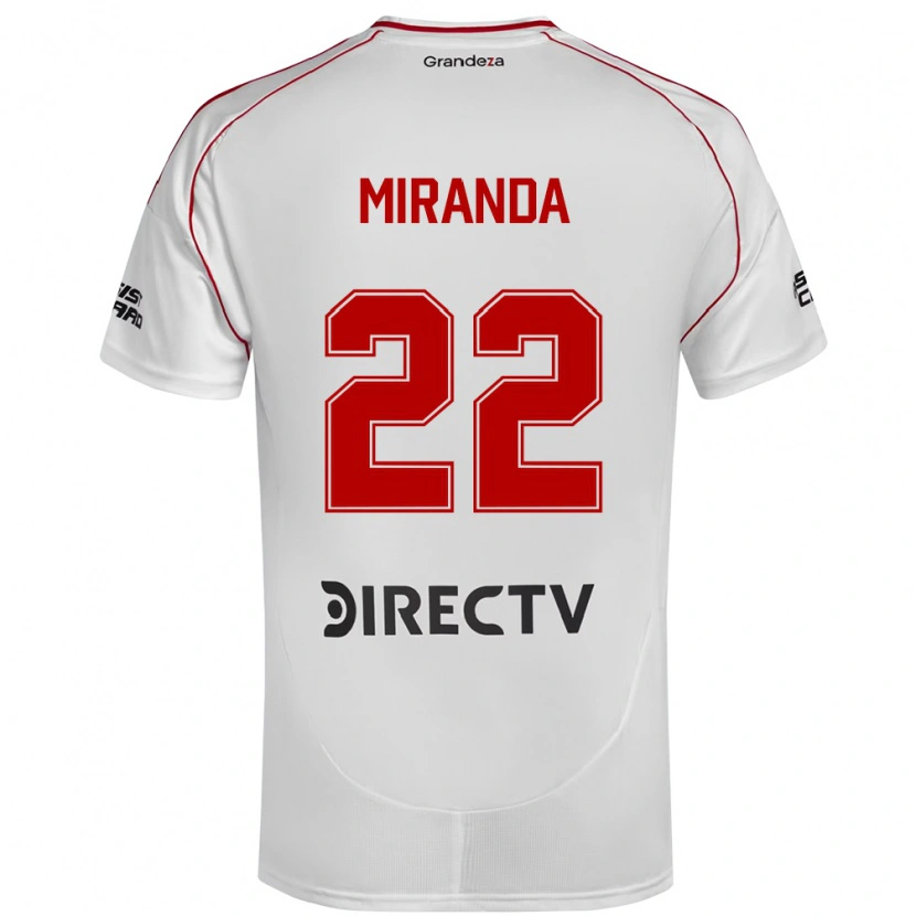 Danxen Homem Camisola Morena Miranda #22 Branco Vermelho Principal 2025/26 Camisa