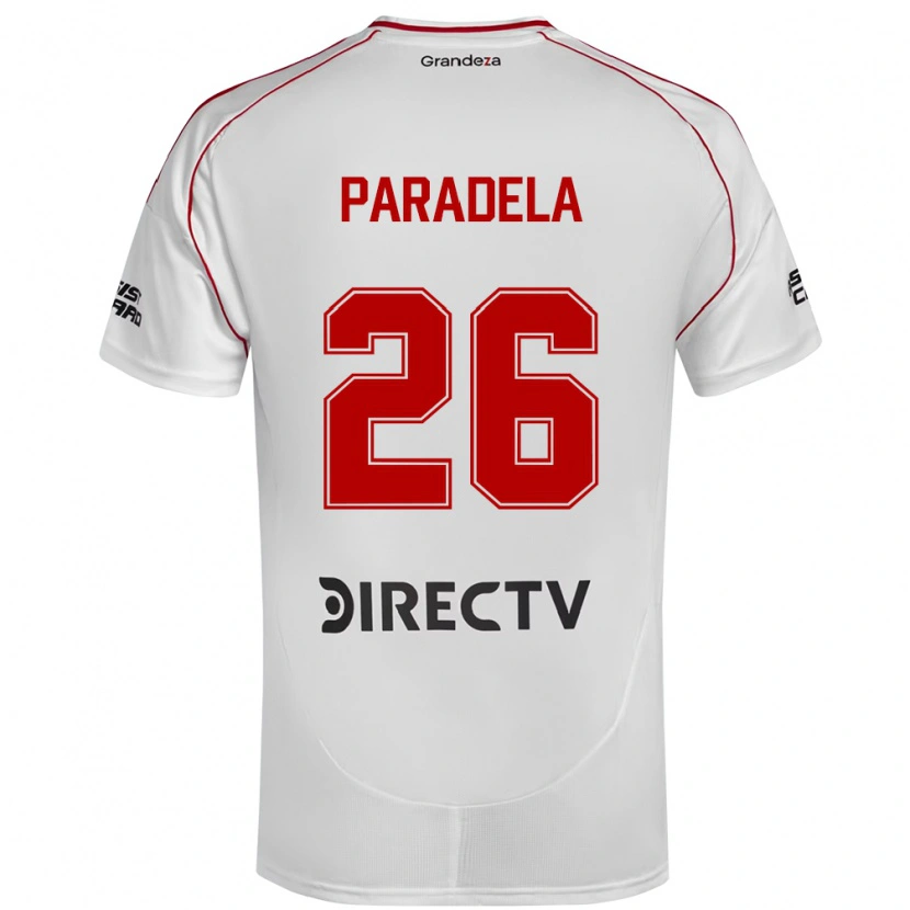 Danxen Homem Camisola Jose Paradela #26 Branco Vermelho Principal 2025/26 Camisa