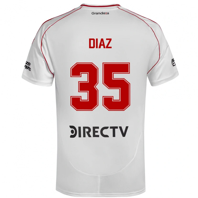 Danxen Homem Camisola Leonardo Diaz #35 Branco Vermelho Principal 2025/26 Camisa
