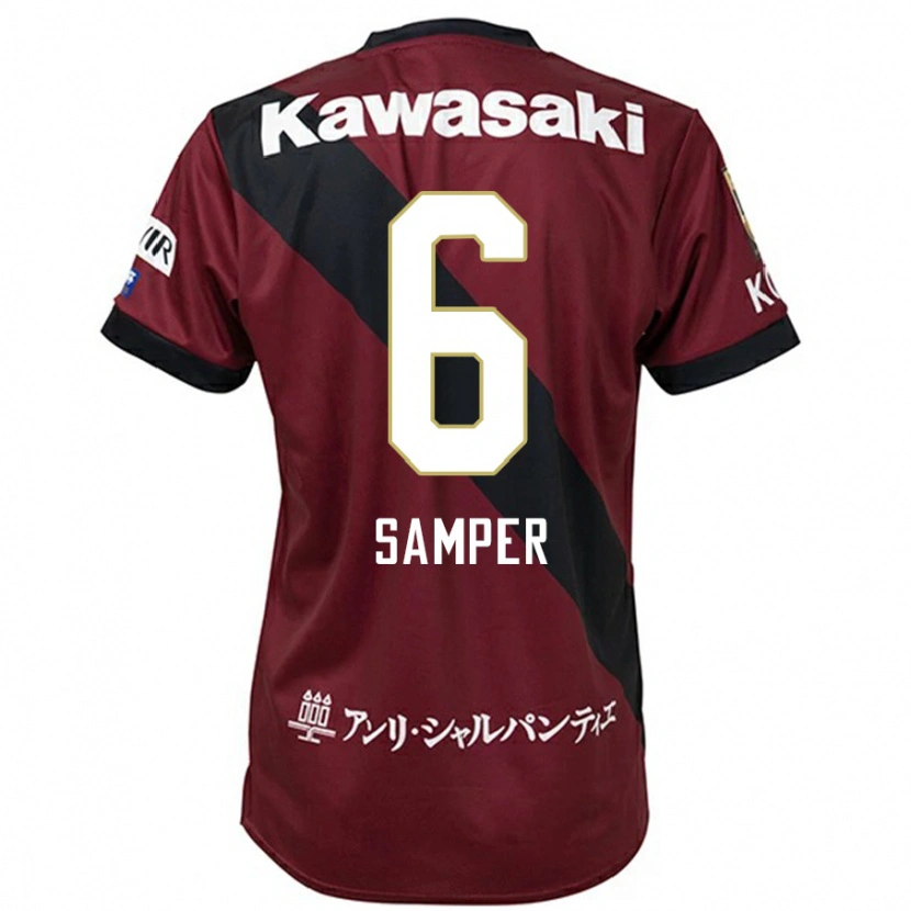 Danxen Homem Camisola Sergi Samper #6 Bordô Preto Principal 2025/26 Camisa